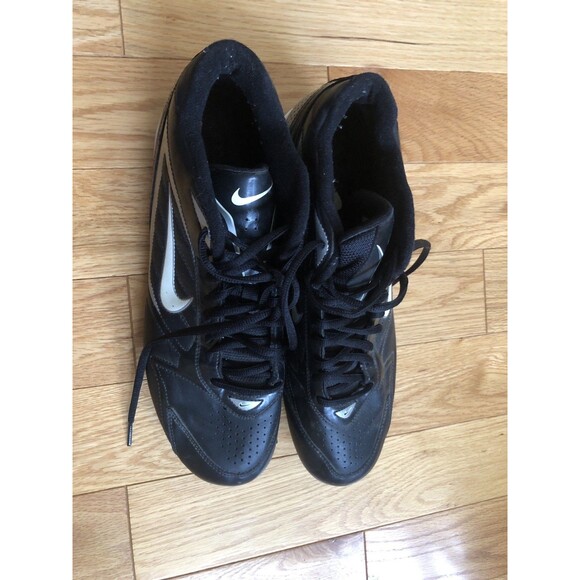 Nike Football Cleats Black Mens Size 11.5 Pre-owned Mid Ankle Power Channel - Picture 1 of 8